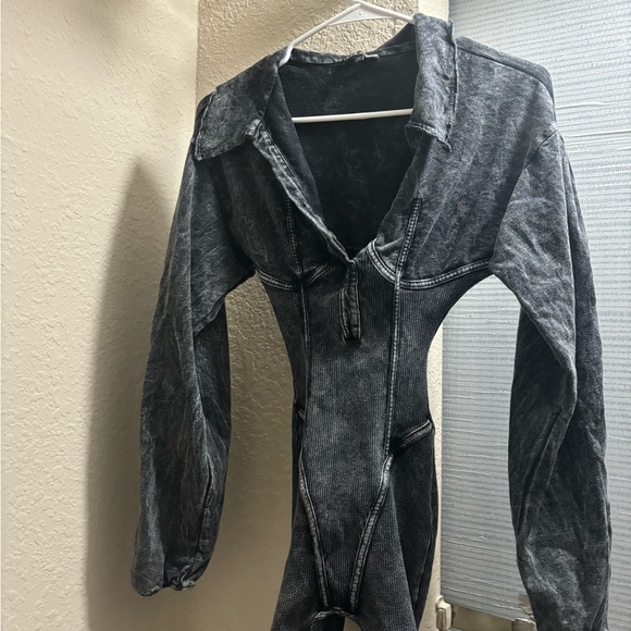 Fashion Nova Black Denim Jumpsuit - Picture 2 of 3